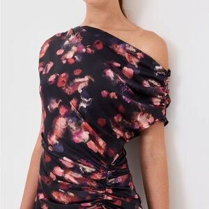 A.L.C. Asymmetrical Stretch Silk Maxi Dress Poppy Gown🌸